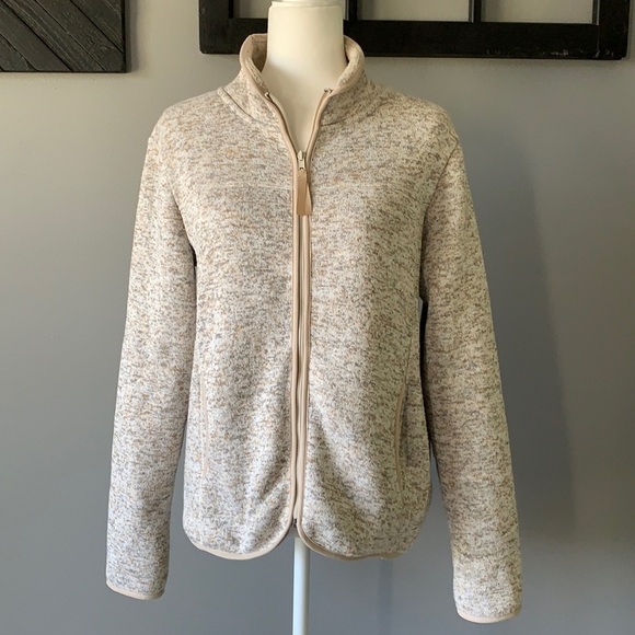 Thread & Supply Heathered Oatmeal Full Zip-Up - Picture 1 of 11